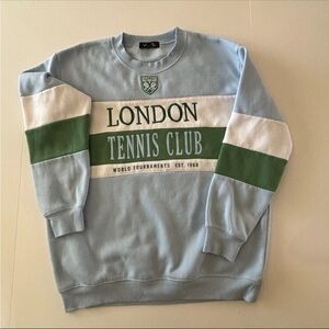 London Tennis Club Blue and Green Sweater